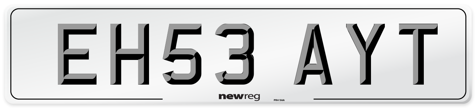 EH53 AYT Number Plate from New Reg